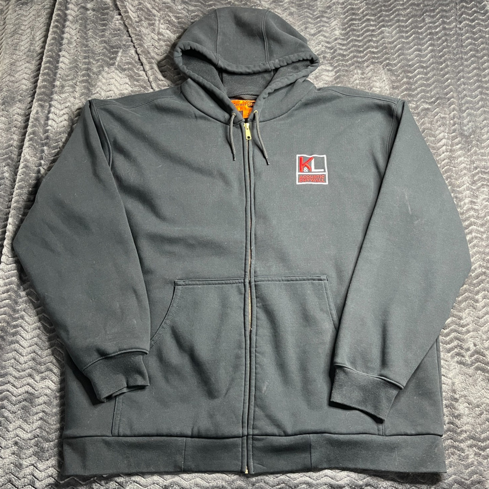 Corner stone Adult Size 2XL Black Full Zip Hoodie Hooded Sweatshirt